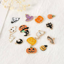 14pcs Enamel Alloy Mixed Halloween Series Bat Ghost Pendant Charms DIY Findings.