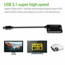Black USB-C Type C to HDMI Adapter USB 3.1 Cable For MHL Android Phone Tab