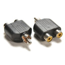 2x RCA Y Splitter Audio Video Plug Converter Cable Adapter 1 Male to 2 Female ES