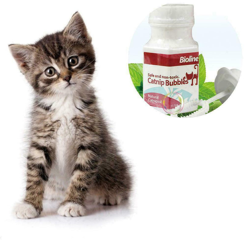 18ml Liquid Catnip Bubbles Oil Blower Cat Kitten Interactive Toys Great X5X2