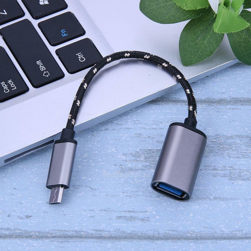 Braided Micro USB Male to USB Female OTG Adapter Cable for Android Smart Phone