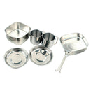 6pcs Cookware Junket Cooking Long Handle Fryer Soup Pan POT Plate Tableware Sets