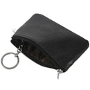 Women Leather Mini Zip Coin Key Purse Money Wallet Pouch Gift Purse Black Y7O6