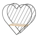 Floating Shelf Rack Photo Frame Organizer Geometric Home Black Heart Shaped