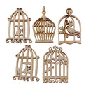 100Pcs Wooden Birdcage Embellishment Craft DIY Wind Chime Hanging Decoration