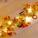 Christmas LED String Light Rose Flower Vine Leaves Wreath Wedding Decoration