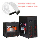 24Pin ATX Motherboard Power Supply White Sleeved Extension Cable for PC New JDA