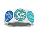500 Pieces Thank You Sealing Stickers Round Floral Labels DIY 2.5 inch Blue
