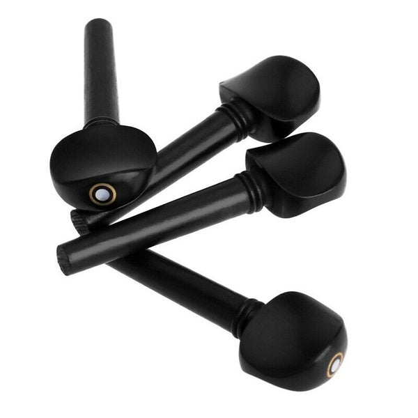4/4 Size Violin Fiddle Tuning Peg 4pcs Set Ebony Wooden Replacement-black