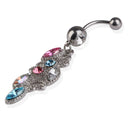 Hot Hollow Colorful Rhinestone Crystal Barbells Navel Belly Button Ring