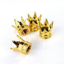 4x Car Bicycle Motorcycle Golden Crown Tyre Tire Wheel Stem Air Valves Cap Cool