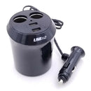 Cup Shape 2Way Car Cigarette Lighter Socket Dual USB Charger Splitter Adapter l-