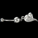 1pc Rhinestone Crystal Heart Barbells Navel Belly Bar Button Ring Body Pier M6O9
