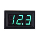 2 Wire 4.5-30V Green LED 3-Digit Display Voltmeter Volt Meter Panel Car