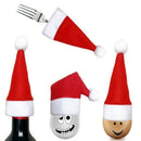10Pcs Mini Santa Claus Hat Christmas Silverware Holder Party Xmas Decor Lollipop