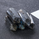 Natural Moonstone Labradorite Crystal Wand Quartz Mineral Stone Specimen Healing