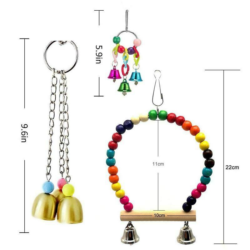 6 Pack Bird Swing Toys-Parrot Hammock Bell Toys For Budgie,Parakeets, Cocka Q4D6
