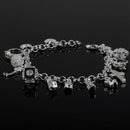925 Plated Heart Cross Star Chain Fashion Bangle Bracelets