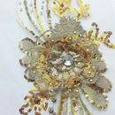 Flower Sequin Embroider Drilling Bridal Lace Broochel Sequins Applique Flow