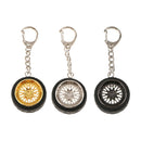 Car Key Ring Creative Wheel Rim Hub Design Chain Keyfob Pendant Golden