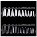 500 C Curve Shape False Nails Nail Tips forManicure Decor - 10 Sizes Clear