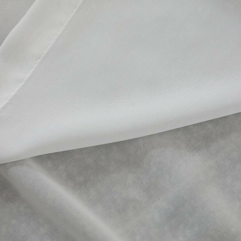 2pcs Patio Door White Chiffon Sheer Curtain Bedroom