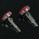 1Pair Mens Dress Round Cloth Cufflinks For Business Shirt Wedding Party Red M6B2