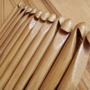 Set of 36pcs 18 Sizes Bamboo Single Pointed Smooth Crochet Knitting Needles