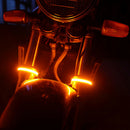 Waterproof Motorcycle Fork Turn Signals Indicator Blink Light Amber LED Strips Z