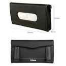 Car Sun Visor Tissue Box PU Leather Paper Napkin Cover Auto Styling (Black)