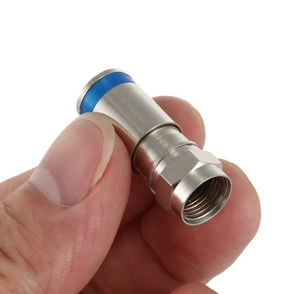 10Pcs F-Type Male Plug Compression Connectors For RG6 Coax Coaxial TV Cable R6A4