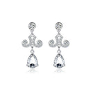Stylish Diamante Crystal Teardrop Pendant Necklace And Earrings Jewelry Sets