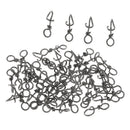 Pack of 100pcs Black Fishing Fastach Clips Fishing Clips Swivels Connector
