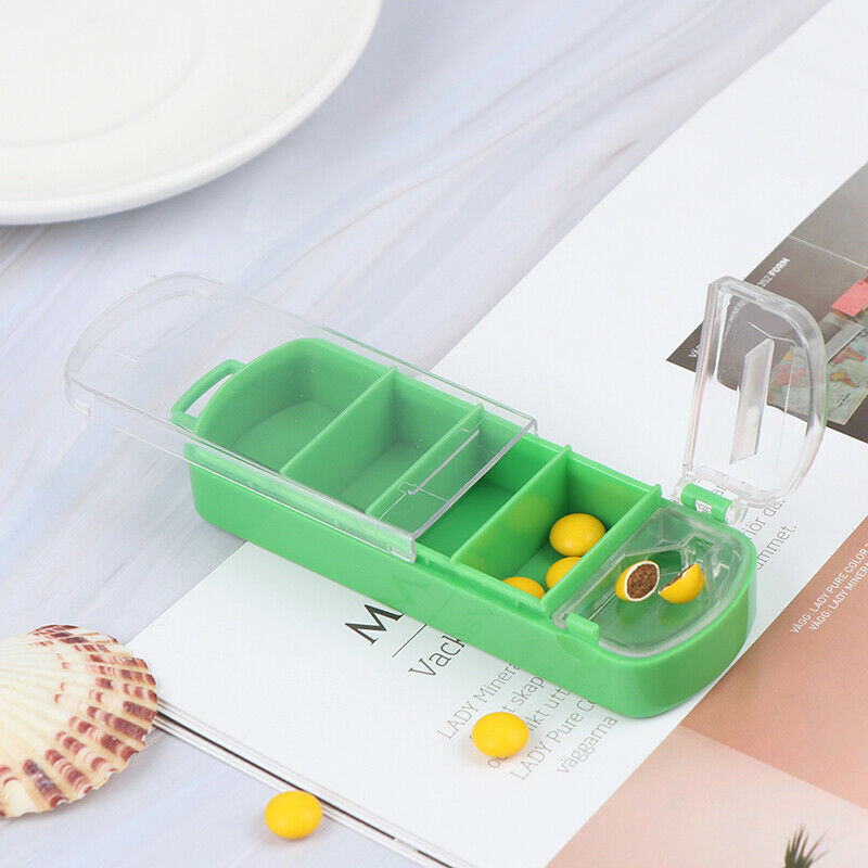7 Days Pill Cutter Splitter Divide Storage Case Medicine Cut Box Holder CuS Ew