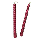 2pcs Taper Twisted Smokeless Dinner Dining Table Wedding Xmas Candles Red