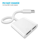 USB Type-C to Dual Type-C Digital Audio Adapter Headset Compatible for HuaweI8V1