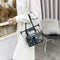 2pcs PVC Transparent Women Shoulder Crossbody Bag PU Clutch Handbag (Black)