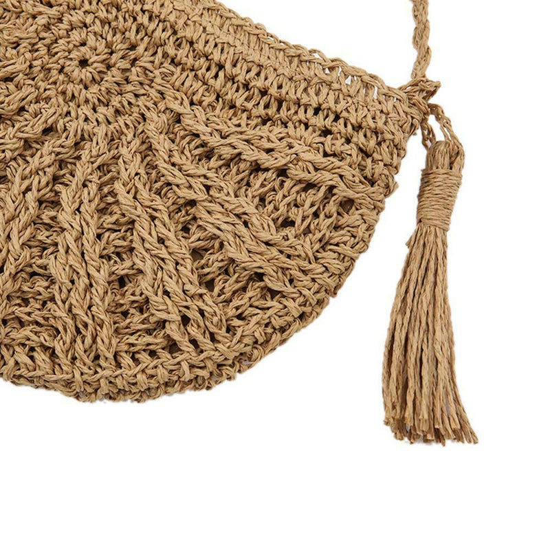 Tassels Beach Messenger Handbag Women Girl Crochet Straw Crossbody Shoulder Bag