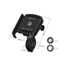Kewiq QC3.0 USB Fast Charging Aluminium Alloy Motorcycle Phone Holder With