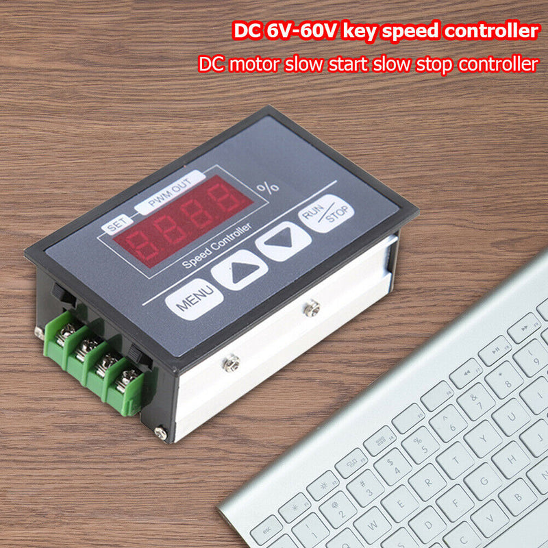 6-60V 30A Slow Start Stop PWM DC Motor Speed Control Switch Digital Display