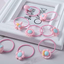 20pcs Cartoon Cute Elastic Hair Bands Kids Girls Rubber Bands (Pink) A