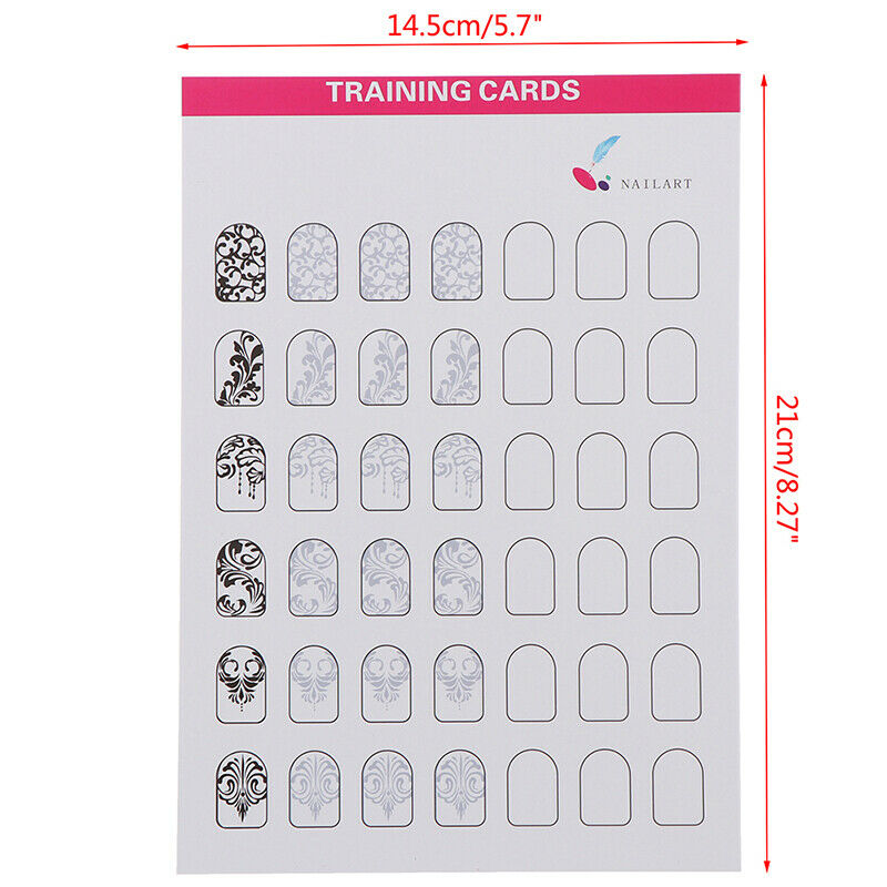 12Sheet Nail Art Training Practice Lines Drawing Painting Template LearningS Hn