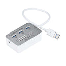 3-Port Aluminum USB 3.0 Hub With MS SD M2 TF Multi-In-1 Card Reader For MacBook