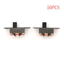 50pcs SS12F15 Toggle Switch 3 Pins Slide Switch Handle Length 4mm M&O
