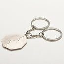 Lovers Split Yin Yang Ba Gua Tai Chi Chrome Satin Couples Key Chains Key Ring Ew