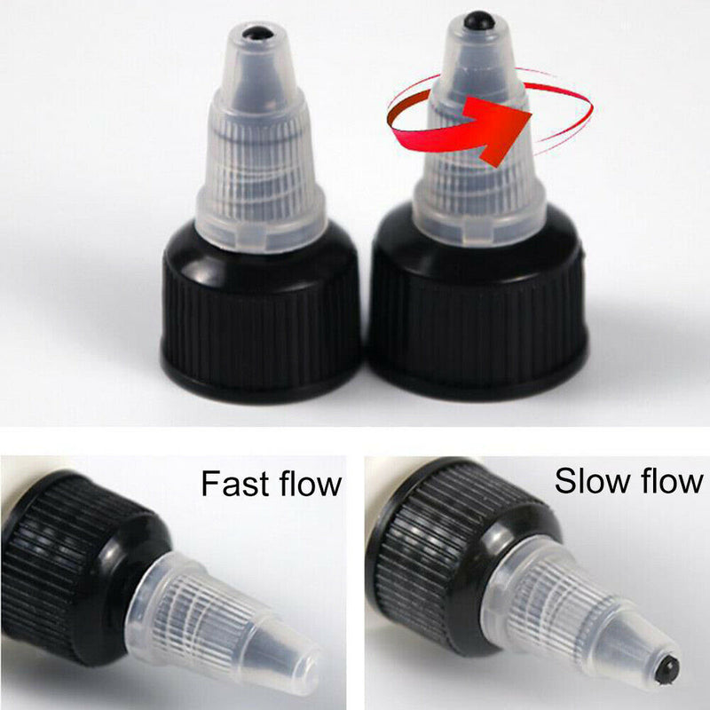 10x 100ml Plastic Bottle With Twist Top Cap - Solvents/Oils/Paint/Ink/Liquid