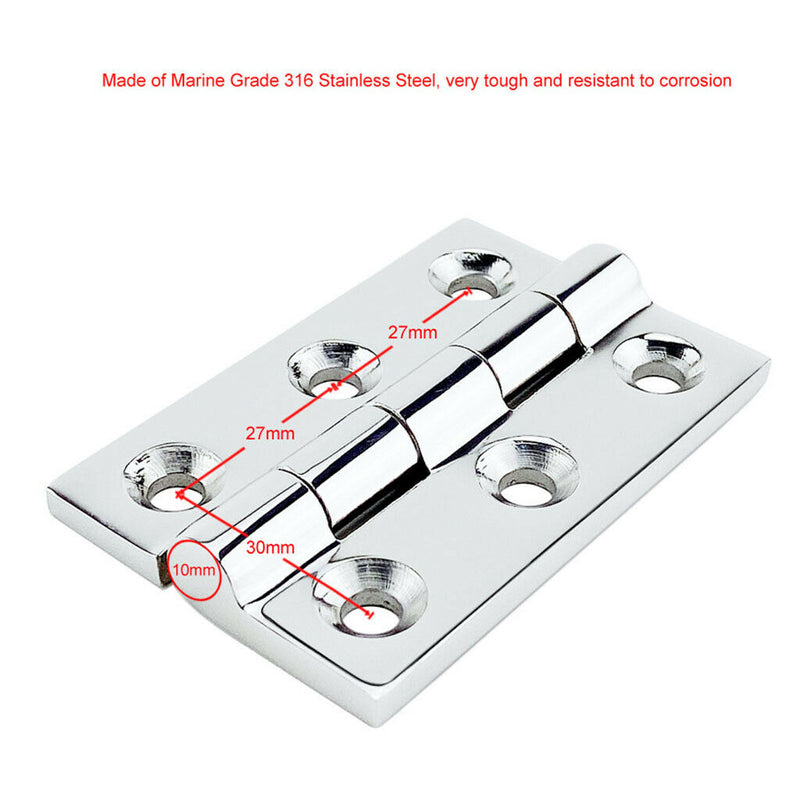 1 Set Marine Boat Deck Hinges Polished Satin Nickel Brushed Door Hinges 50x75 mm