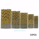 50Pcs/Set 1-3mm Titanium Coated HSS High Speed Steel Drill Bit For Woodworking
