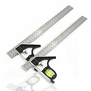1X(300Mm(12 Inch) Adjustable Engineers Combination Try Square Set Right Ang