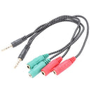 1 Pcs Cable Adapter 2 In 1 Splitter 4 Pole 3.5mm Audio Earphone Headset to  O7P2